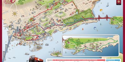 Mapa do ônibus vermelho de San Francisco 