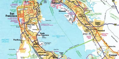Mapa da área da baía de freeway 