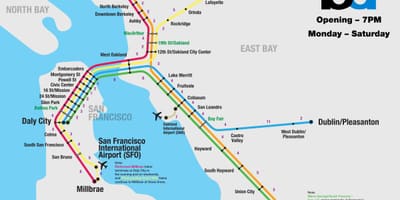 Bart sistema de mapa de são Francisco