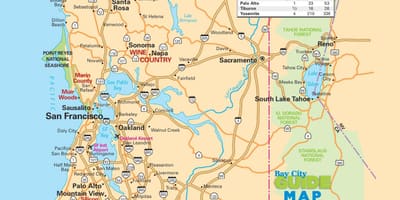 Mapa da área da baía de estrada