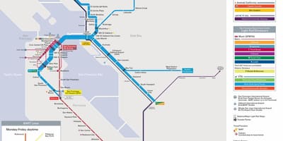 A área da baía de transporte público mapa