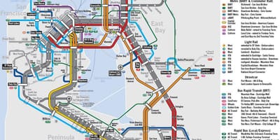 Mapa da área da baía de trem