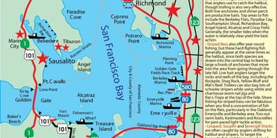 Mapa da baía de San Francisco de pesca 