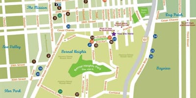 Mapa da bernal heights em são Francisco