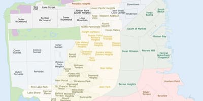 Mapa de cow hollow em são Francisco