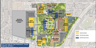 Faculdade da cidade de San Francisco, mapa do campus.