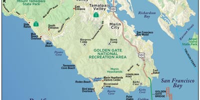 Mapa da floresta de sequóias são Francisco