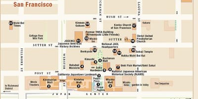 Mapa de japantown de são Francisco