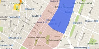 Mapa de little italy, em San Francisco 