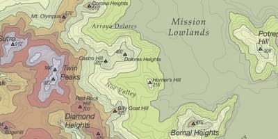 Mapa da missão da baía de San Francisco