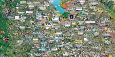 O vale do silício de alta tecnologia mapa