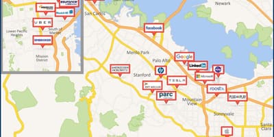 Mapa do vale do silício tour
