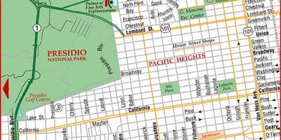 Mapa de pacific heights em são Francisco