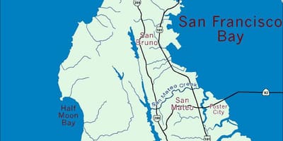 Mapa da região da baía da península de