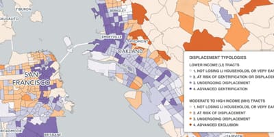 Mapa de são Francisco de gentrificação
