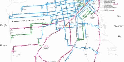 Mapa de são Francisco de trólebus