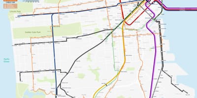 San Fran mapa de transporte público