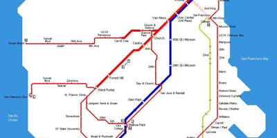 Mapa de são Francisco a estação de comboios