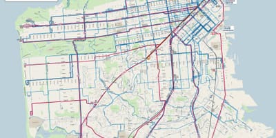 San Francisco linhas de ônibus mapa