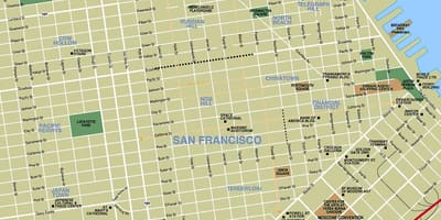 Mapa de atrações de San Francisco