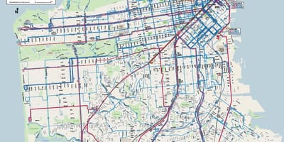 São Francisco sistema de ônibus mapa