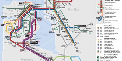Mapa de transporte público de são Francisco