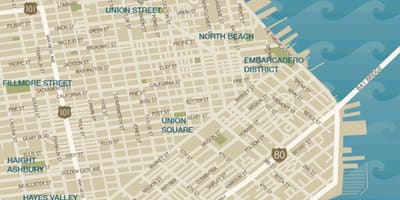 Mapa da cidade de San Francisco union square